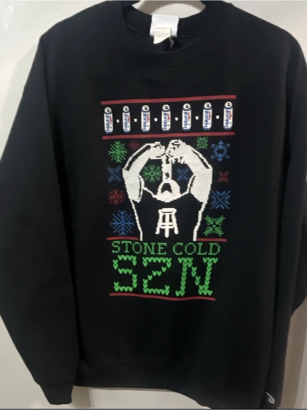 Stone Cold SZN Graphic Black Crewneck Sweatshirt Barstool Sports L